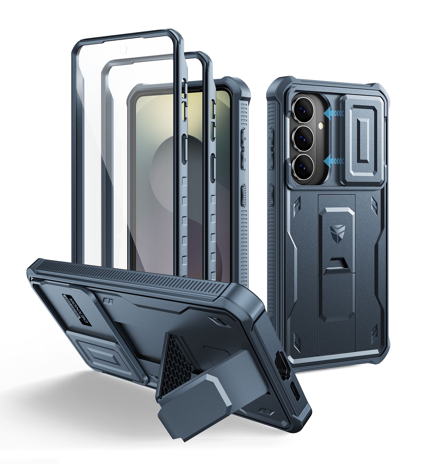 dexnor - for Samsung Galaxy S26 Plus Case with Upgraded Slide Camera Cover & Kickstand(2026) - Navy Blue