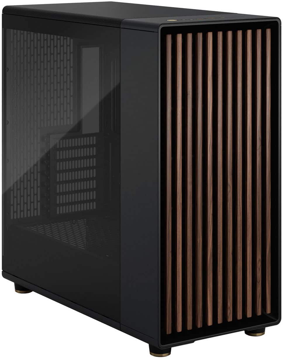 Alt View 19. Fractal Design - North XL Charcoal Black Chassis with Walnut Front and Dark Tinted G Side Panel Mid-Tower PC Case - Black.
