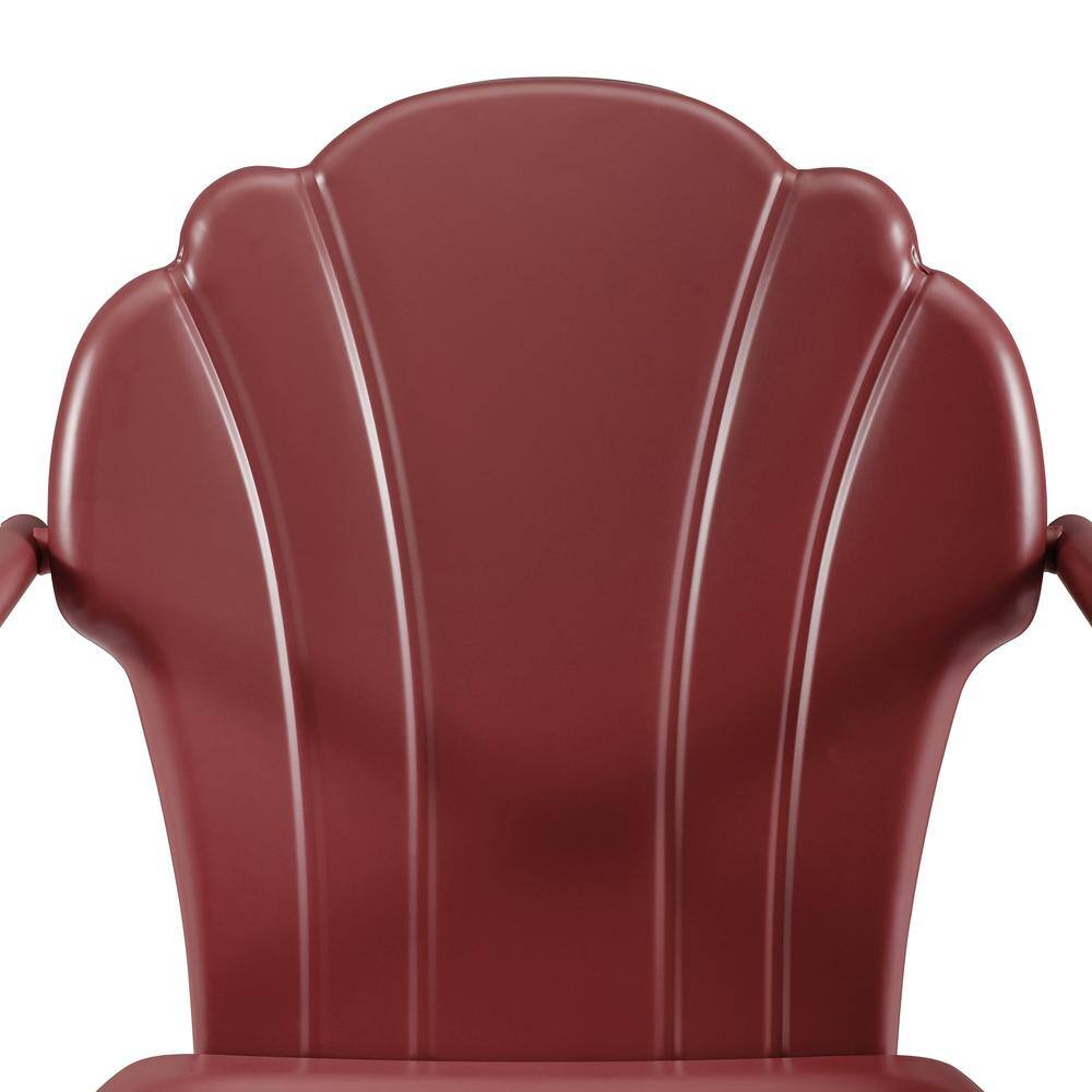 Left. Crosley Furniture - Tulip 3Pc Retro Outdoor Bistro Set - Bistro Table & 2 Chairs - Dark Red Satin.
