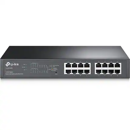 TP-Link
TL-SG1016PE
16-Port Gigabit
Easy Smart Switch with 8-Port PoE+