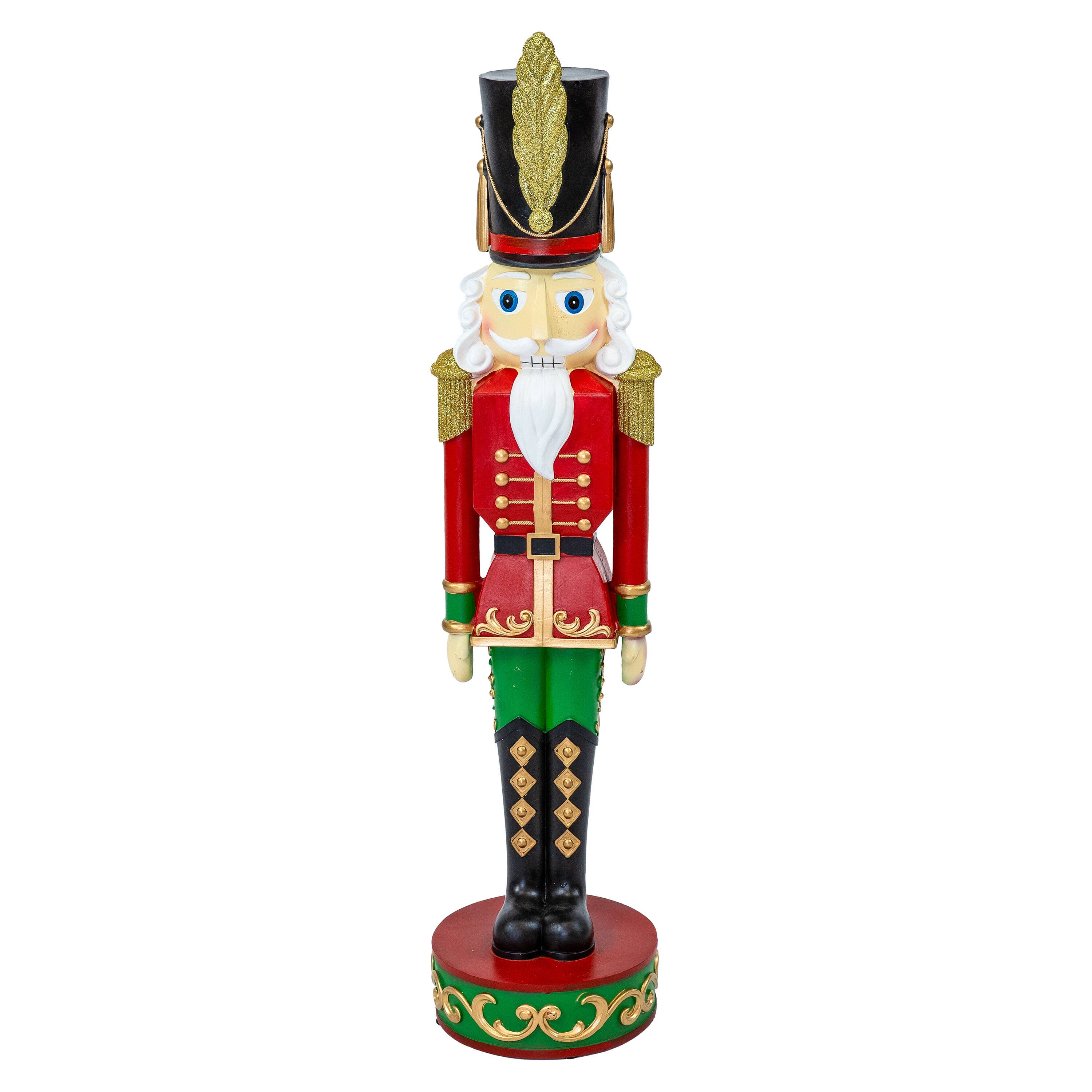 Front. Sunnydaze - Kristoff the Christmas Nutcracker Soldier - 1 Statue - 29" - Red.