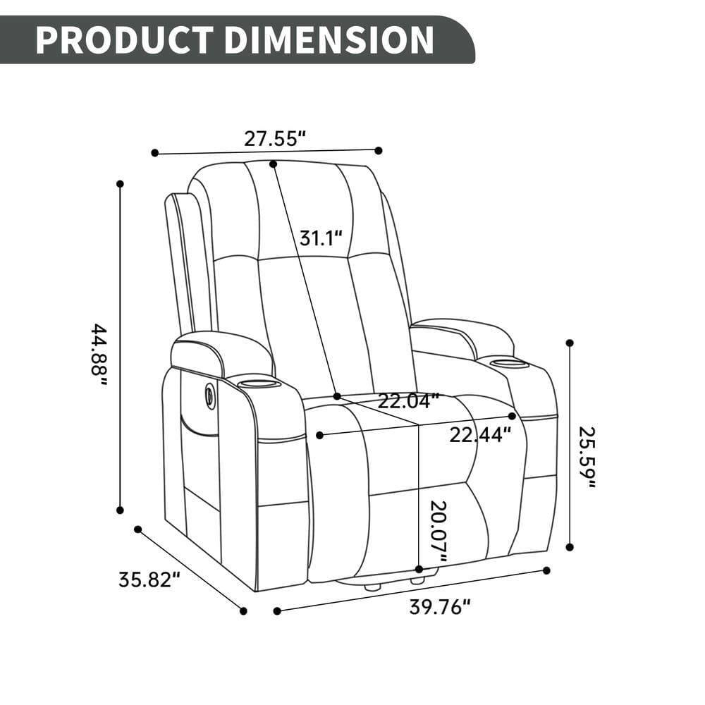 PRODUCT DIMENSION

- Width: 39.76"
- Depth: 25.59"
- Height: 44.88"
- Seat Height: 22.04"
- Seat Depth: 22.44"
- Back Height: 31.1"
- Armrest Height: 27.55"
- Overall Height: 44.88"
- Overall Width: 35.82"