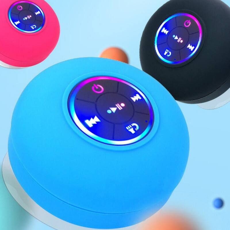 Alt View 1. SKRAN - Waterproof Shower Bluetooth Speaker - with Suction Cup & LED Light Portable & Easy to Use for Bathroom, Pool & Beach.