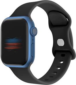 Worryfree Gadgets - Silicone for Apple Watch 38/40/41mm iWatch Band Series 8 7 6 5 4 3 2 1 & SE - 38/40/41mm - Black