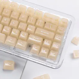 Womier - Clear keycaps,Transparent Crystal keycap Set,Shine Through MDA Profile for Cherry Mx Switches Mechanical Keyboard - Khaki