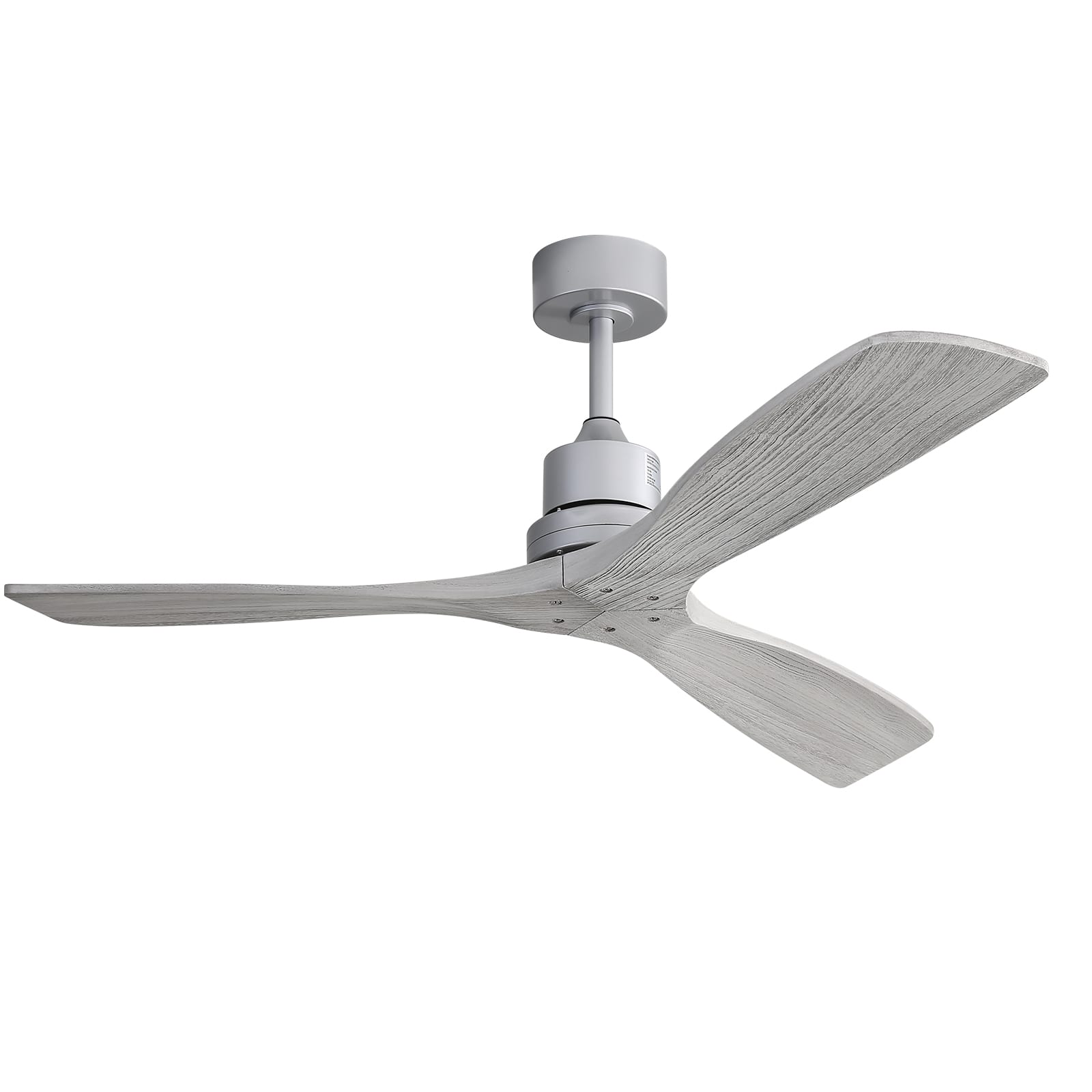 Front. Sofucor - Solid Wood Ceiling Fans Without Light 52 Inch In/Outdoor Bedroom Ceiling Fan No Light - Silver.