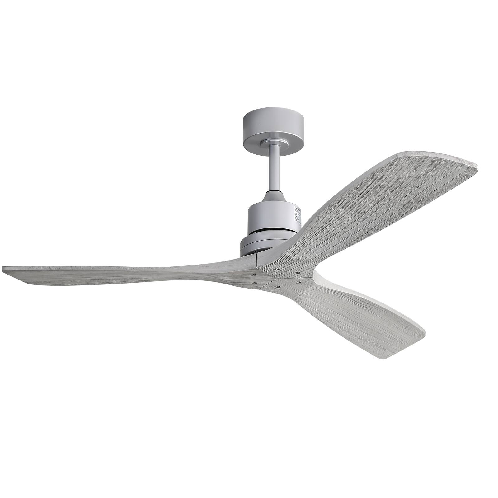 Sofucor - Solid Wood Ceiling Fans Without Light 52 Inch In/Outdoor Bedroom Ceiling Fan No Light - Silver