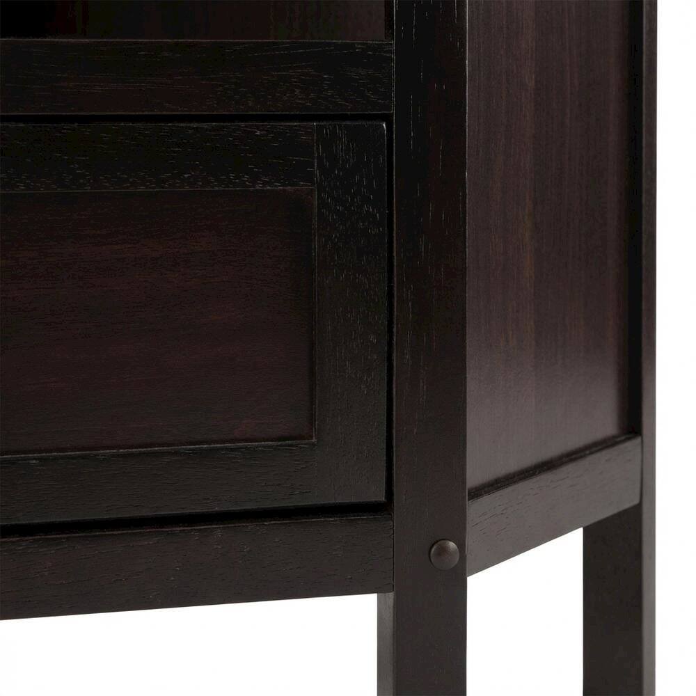 Alt View 1. FurniFact - Solid Wood Corner TV Stand With Storage Flip Down Door And Open Shelf - Espresso.
