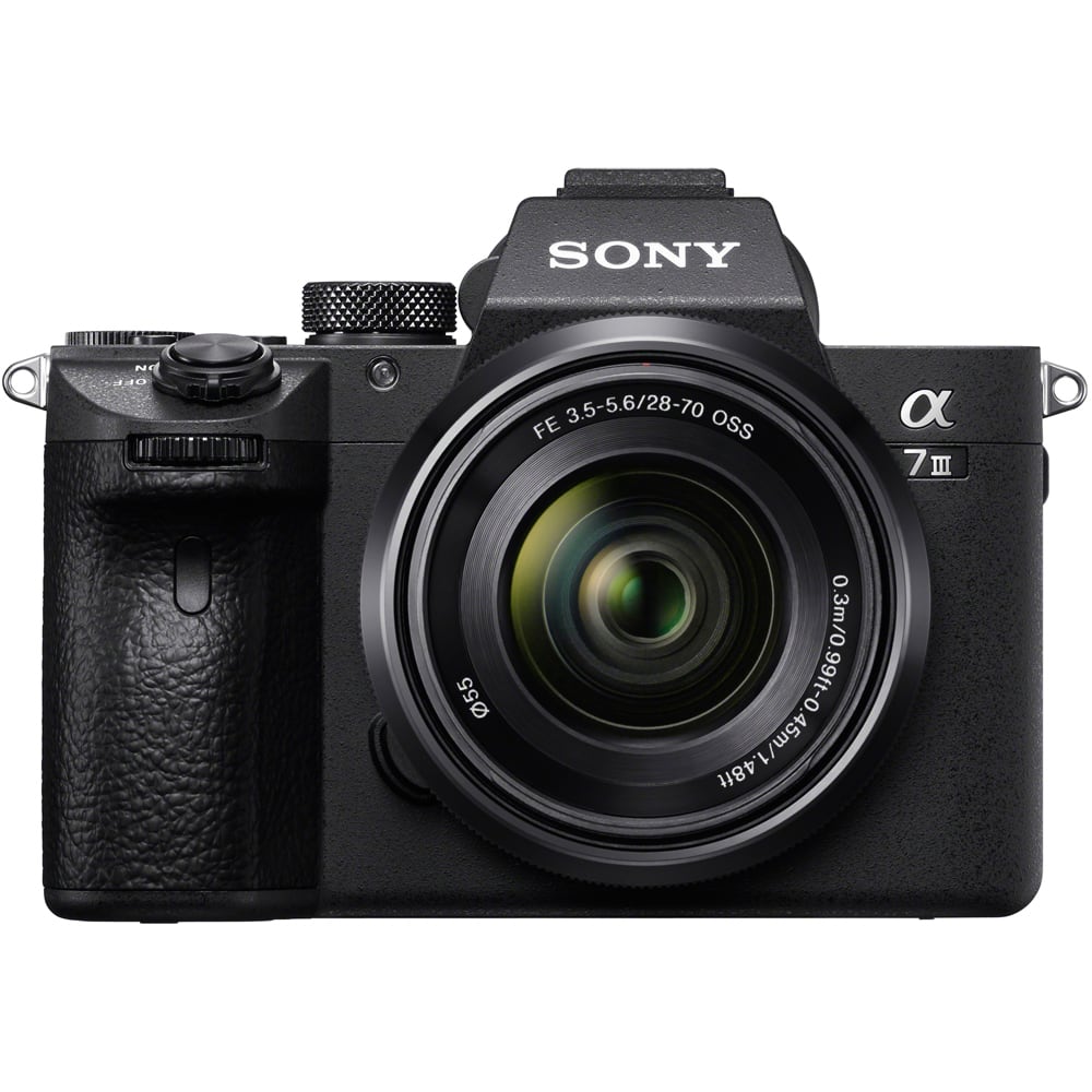 Sony a7III Mirrorless Camera w/28 70mm Lens + 64GB Memory & Flash