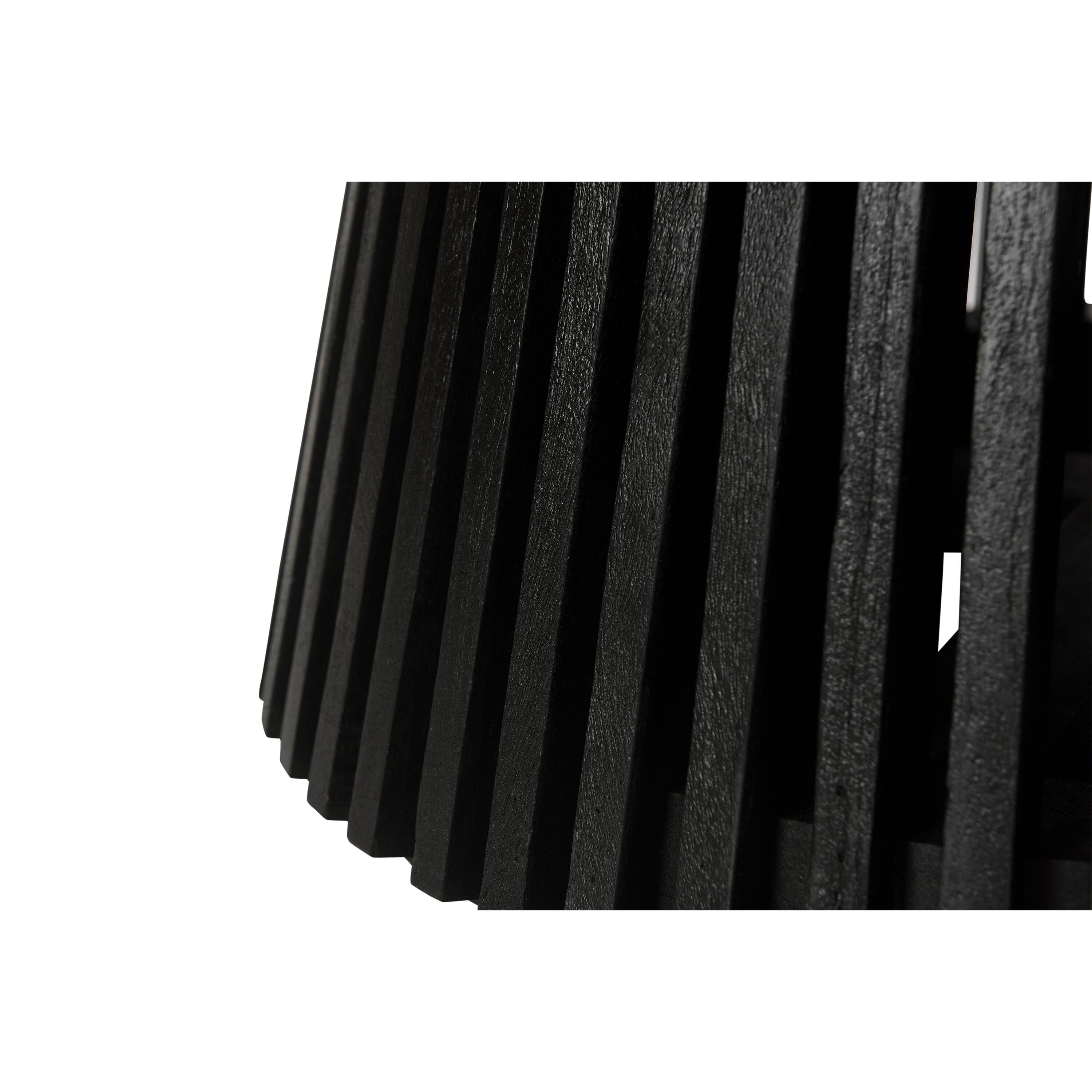 Alt View 1. Manhattan Lane - Ridge 47 Inch Handcrafted Mango Wood Round Dining Table, Slatted Flared Base - Black.