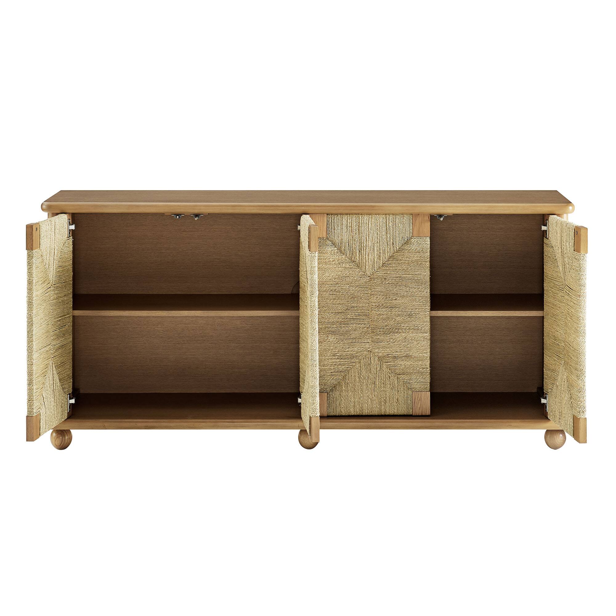 Alt View 4. Modway - Marola 71 Inch Oak Wood Seagrass Sideboard by Modway - Oak.