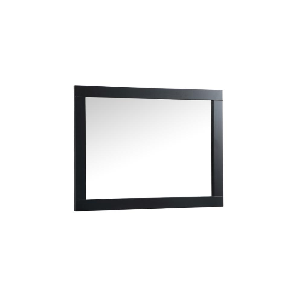Left. Elegant Decor - Aqua vanity mirror 27x36 inch in black - Black.