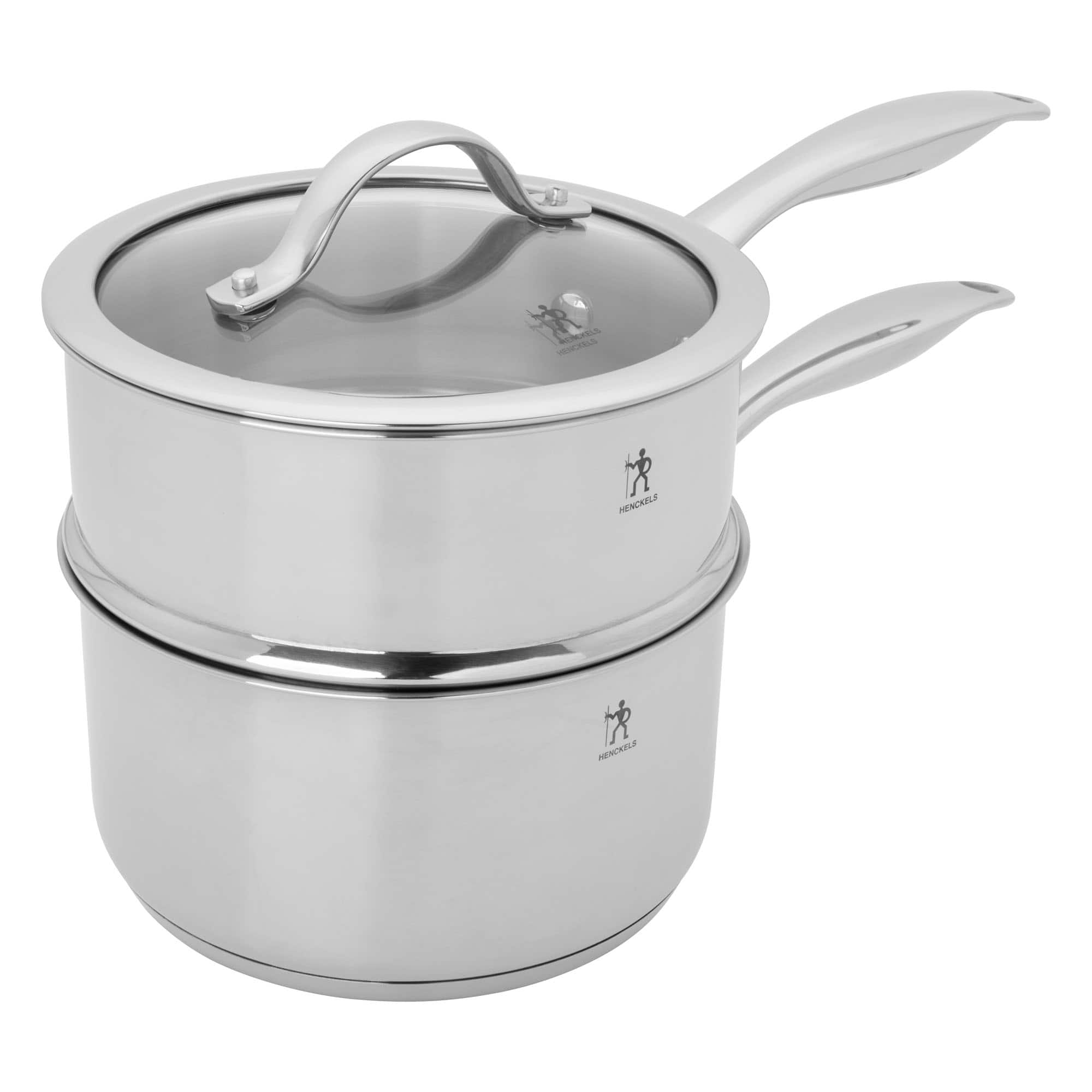Henckels - Aragon 2.5-qt Saucepan with lid & steamer insert - Stainless Steel