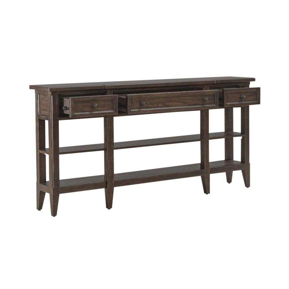 Front. Liberty Furniture Industries - Paradise Valley Hall Console Table Traditional - Saddle Brown Oak Wood - Saddle Brown.