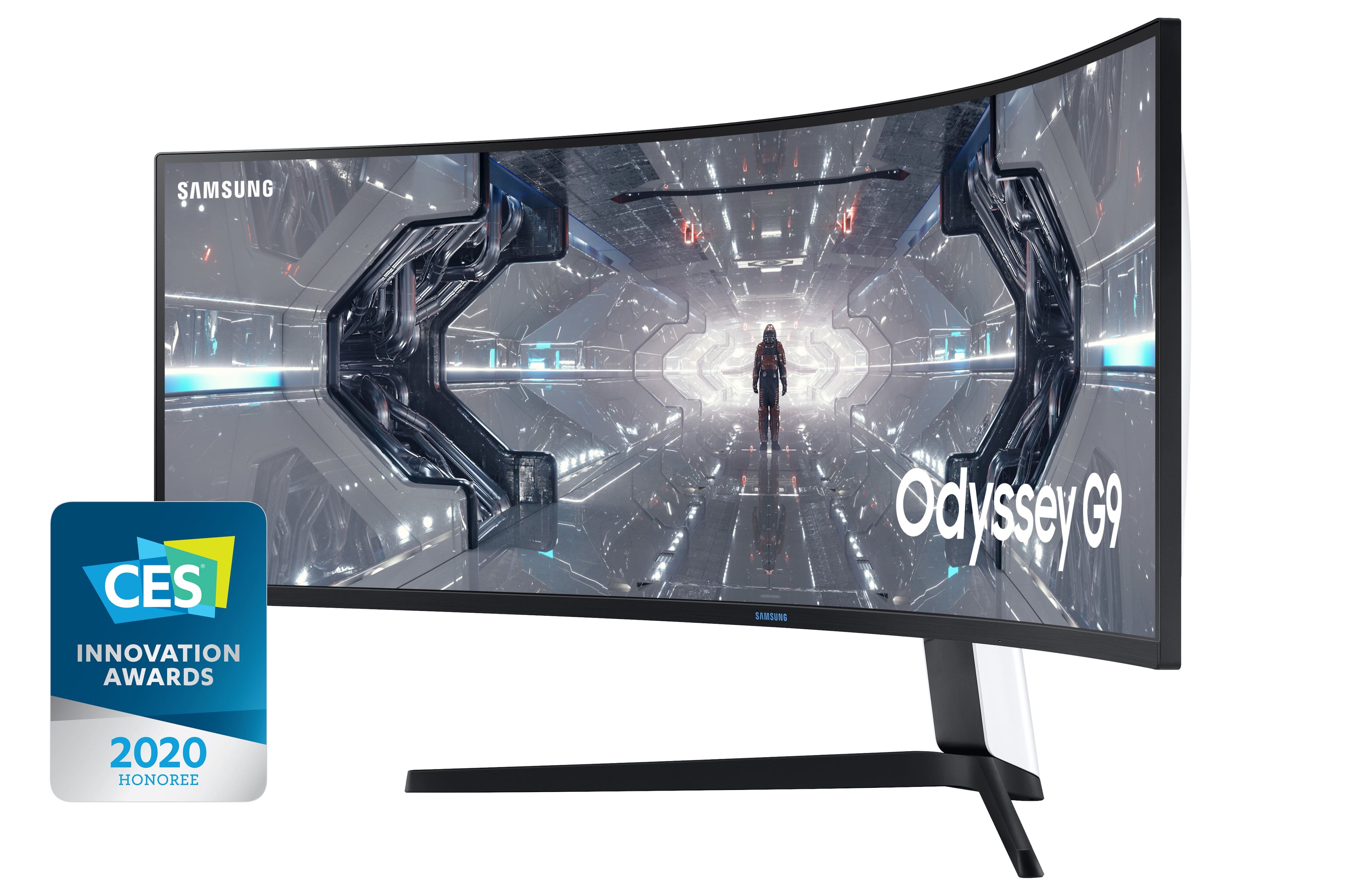Alt View 30. Samsung - Odyssey 49” 1000R Curved Dual QHD 240Hz 1ms FreeSync & G-Sync Gaming Monitor - Black.