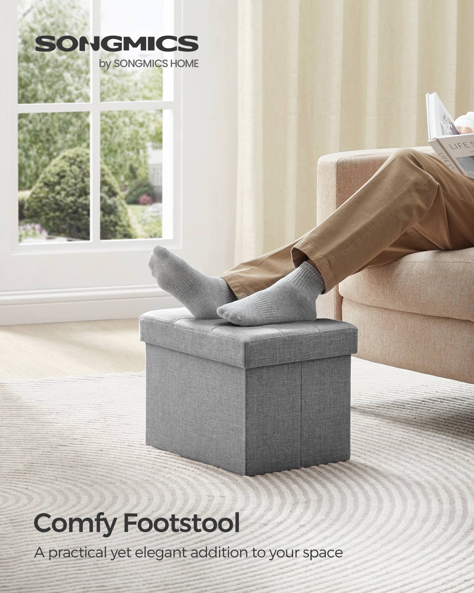 SONGMICS  
by SONGMICS HOME  

Comfy Footstool  
A practical yet elegant addition to your space