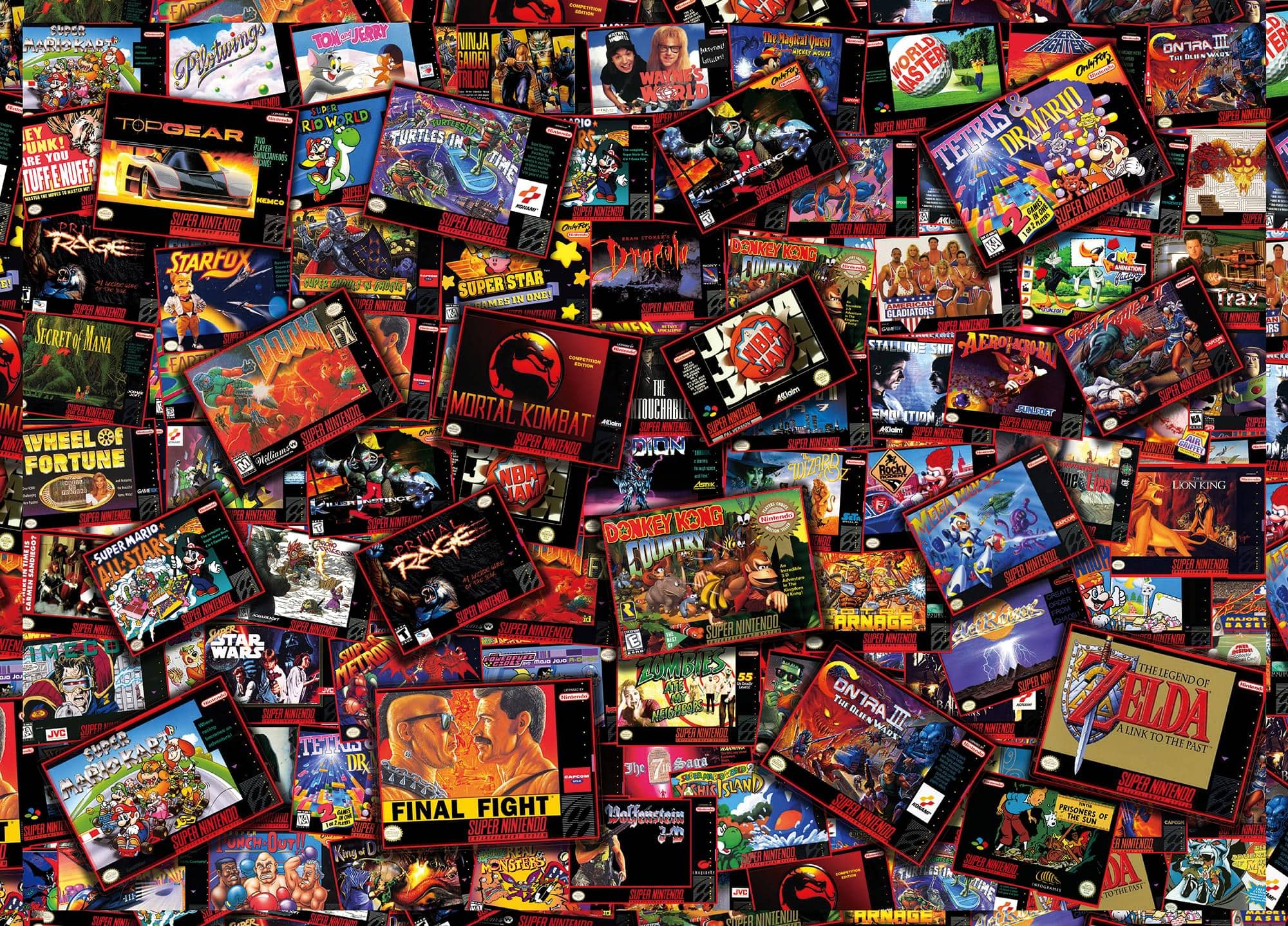 Toynk - Super Never Ending Showdowns Retro Video Games 1000-Piece Jigsaw Puzzle - Red