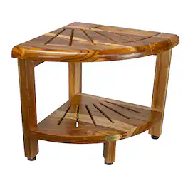 EcoDecors - 13in SnazzyCorner Starburst Shaving Foot Stool - Natural