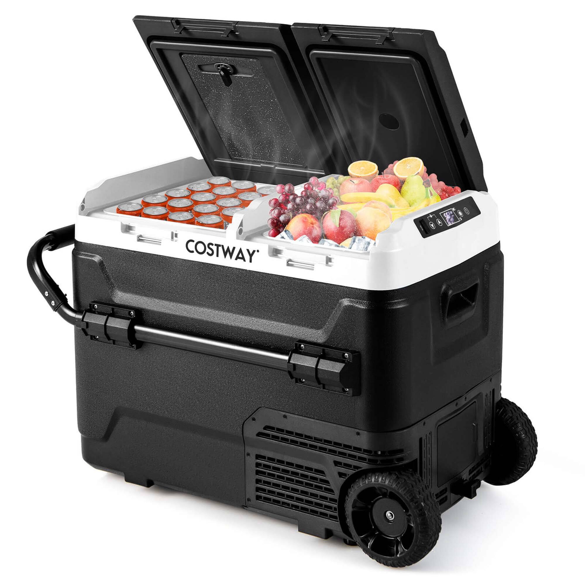 Alt View 20. Costway - Dual Zone 12V Car Refrigerator 53QT Portable Compressor Fridge Freezer (-4℉~68℉)  for RVs - Black.