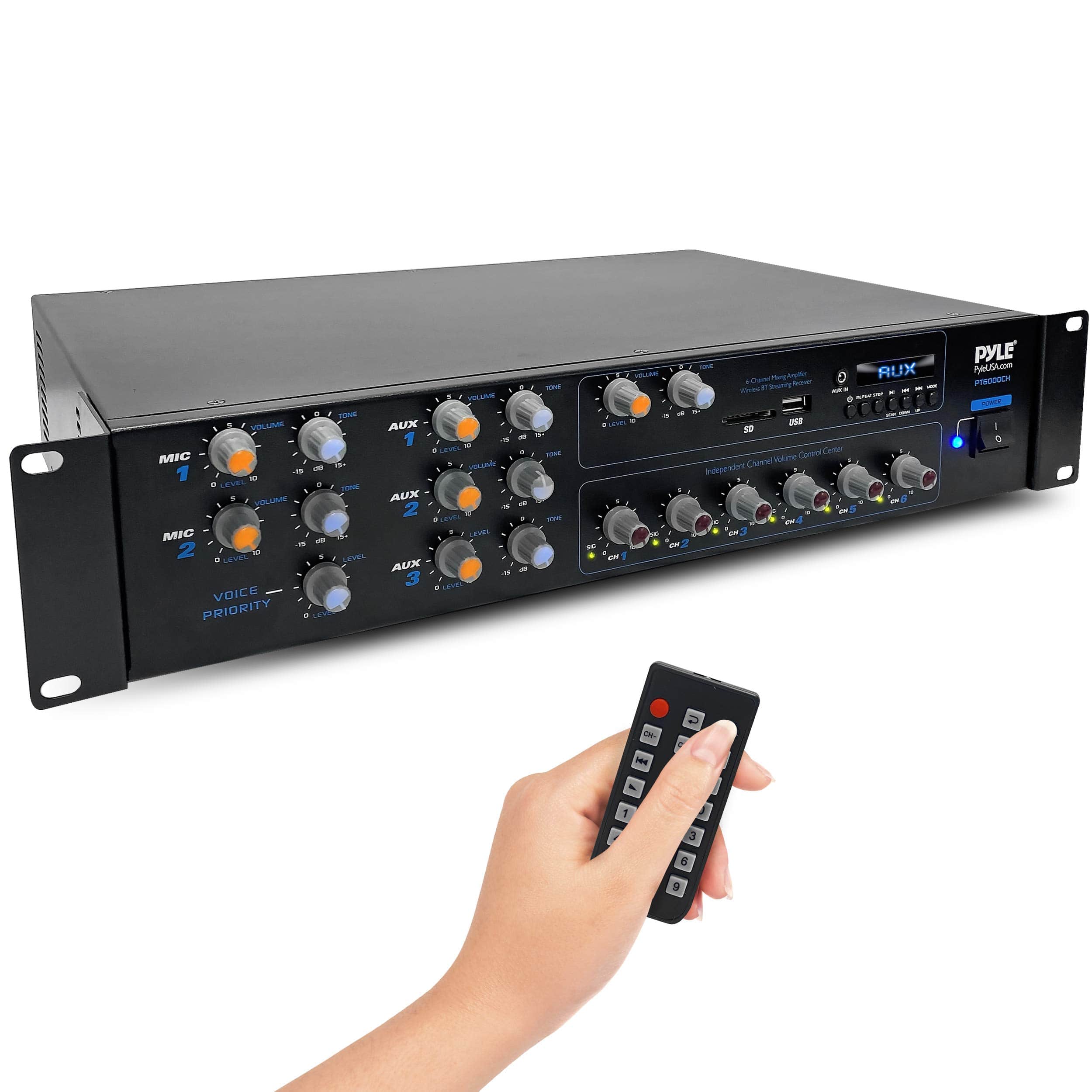 Pyle - PT6000CH.5 Home Theater Bluetooth 6-Channel Amplifier Surround Sound 4200W Stereo Receiver