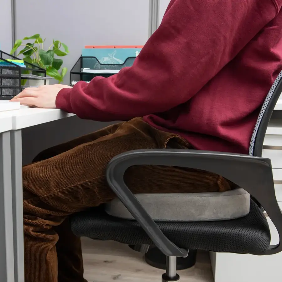 Alt View 18. Mind Reader - Office Chair Cushion, Ergonomic, Orthopedic, Portable, Car Seat, Memory Foam, 18"L x 13.5"W x 2.75"H - Gray.