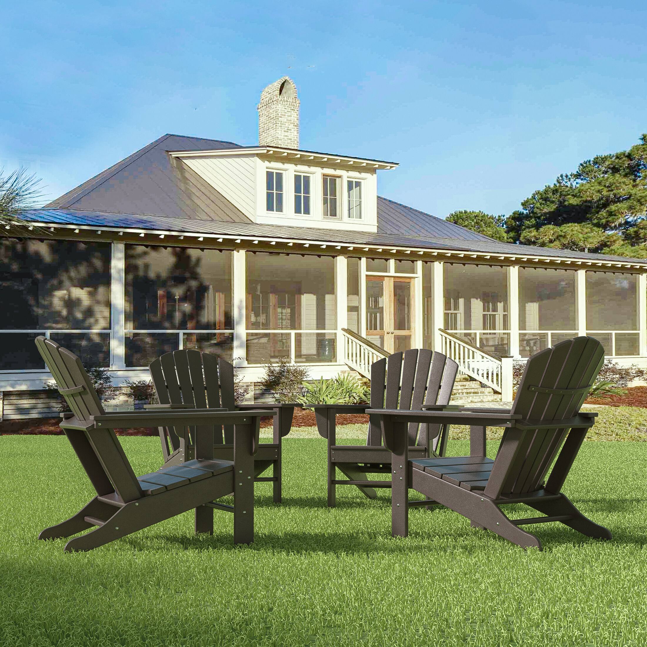 Angle. WestinTrends - WestinTrends Dylan Outdoor Adirondack Chair (Set of 4) - Dark Brown.