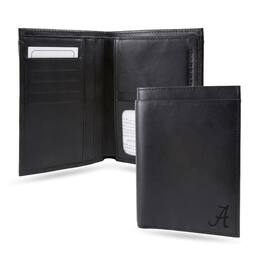 Rico Industries - Alabama Crimson Tide Black Leather Traveling Bilfold Wallet w/ RFID Blocking- 14 total slots/pockets - Multi