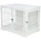 Front. TRIXIE - Dog Crate, Wooden Indoor Kennel Furniture for Dogs Up to 66 lb - White.
