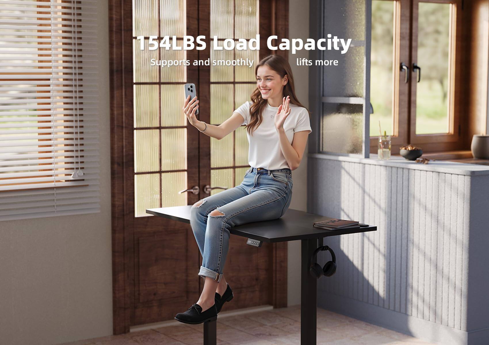 154LBS Load Capacity  
Supports and smoothly lifts more