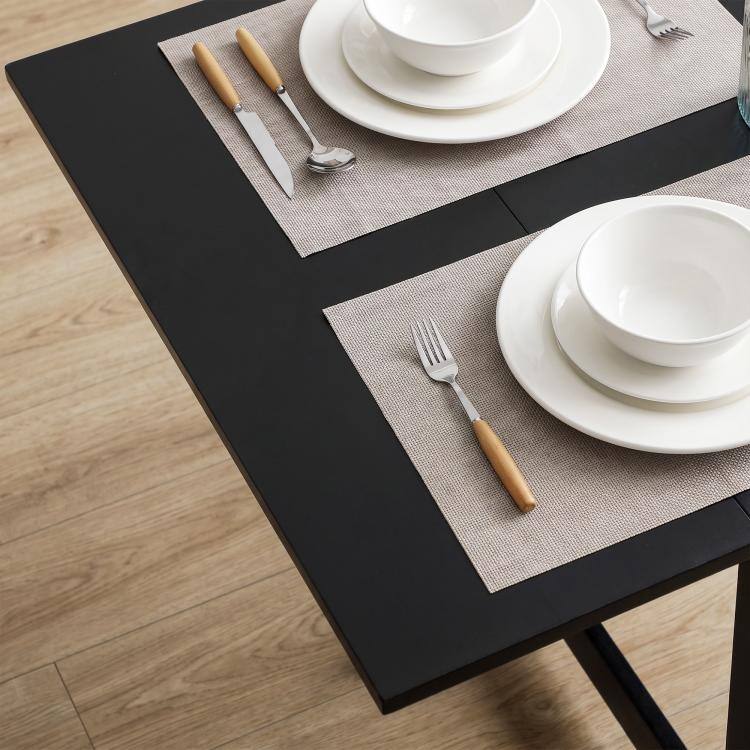 Alt View 7. PULUZ - Foldable Solid Wood Dining Table Drop Leaf for Small Spaces - Black.