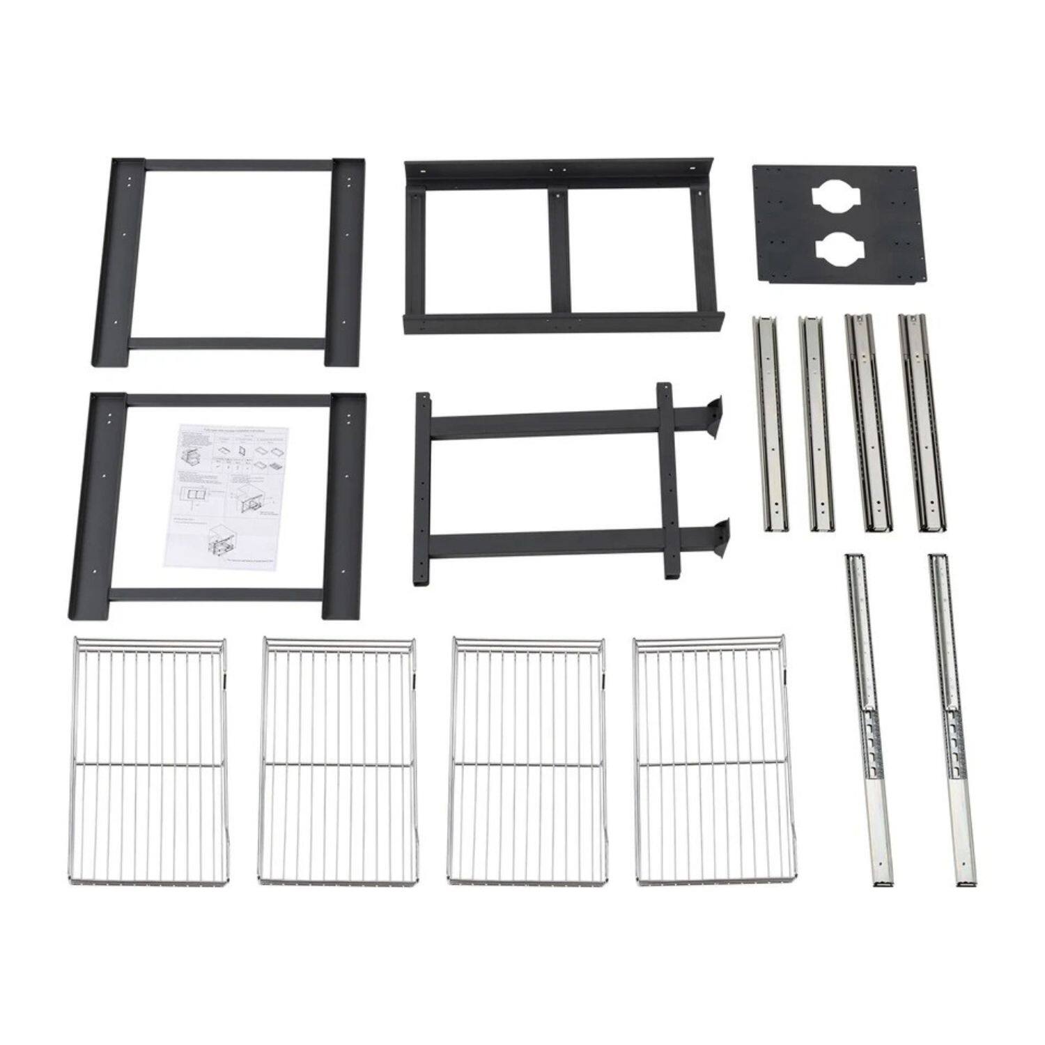 Angle. Stock Preferred - 11-Inch Blind Corner Cabinet Pull-Out Organizer - Dark Gray, Silver.