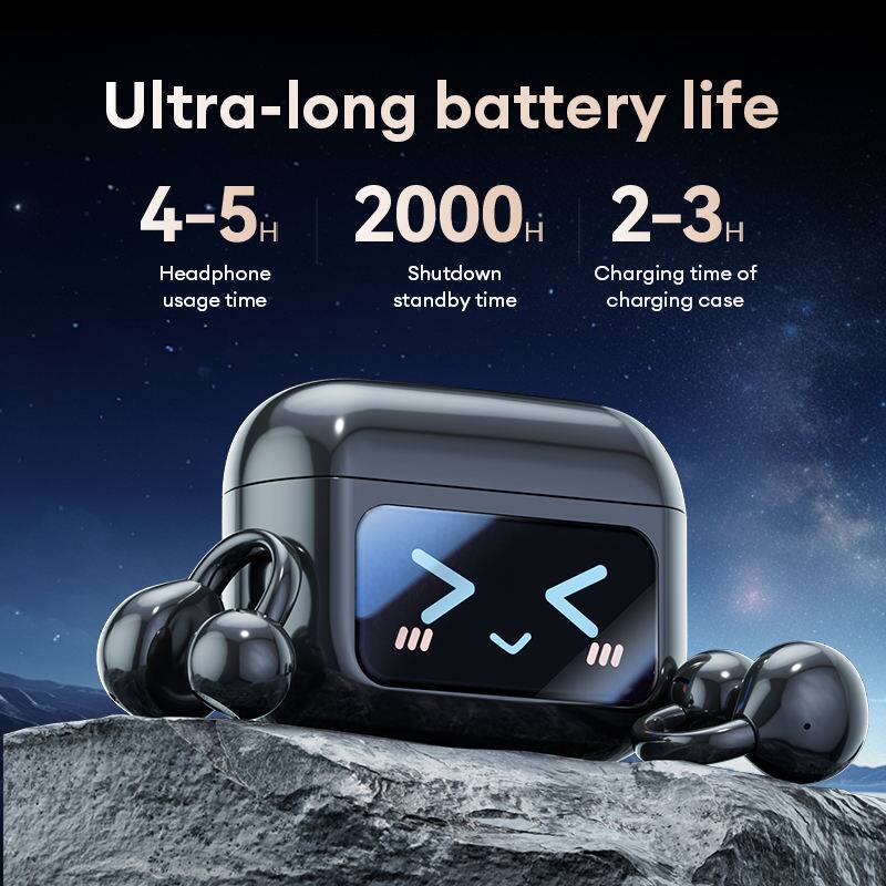 Ultra-long battery life  
4-5H Headphone usage time  
2000H Shutdown standby time  
2-3H Charging time of charging case