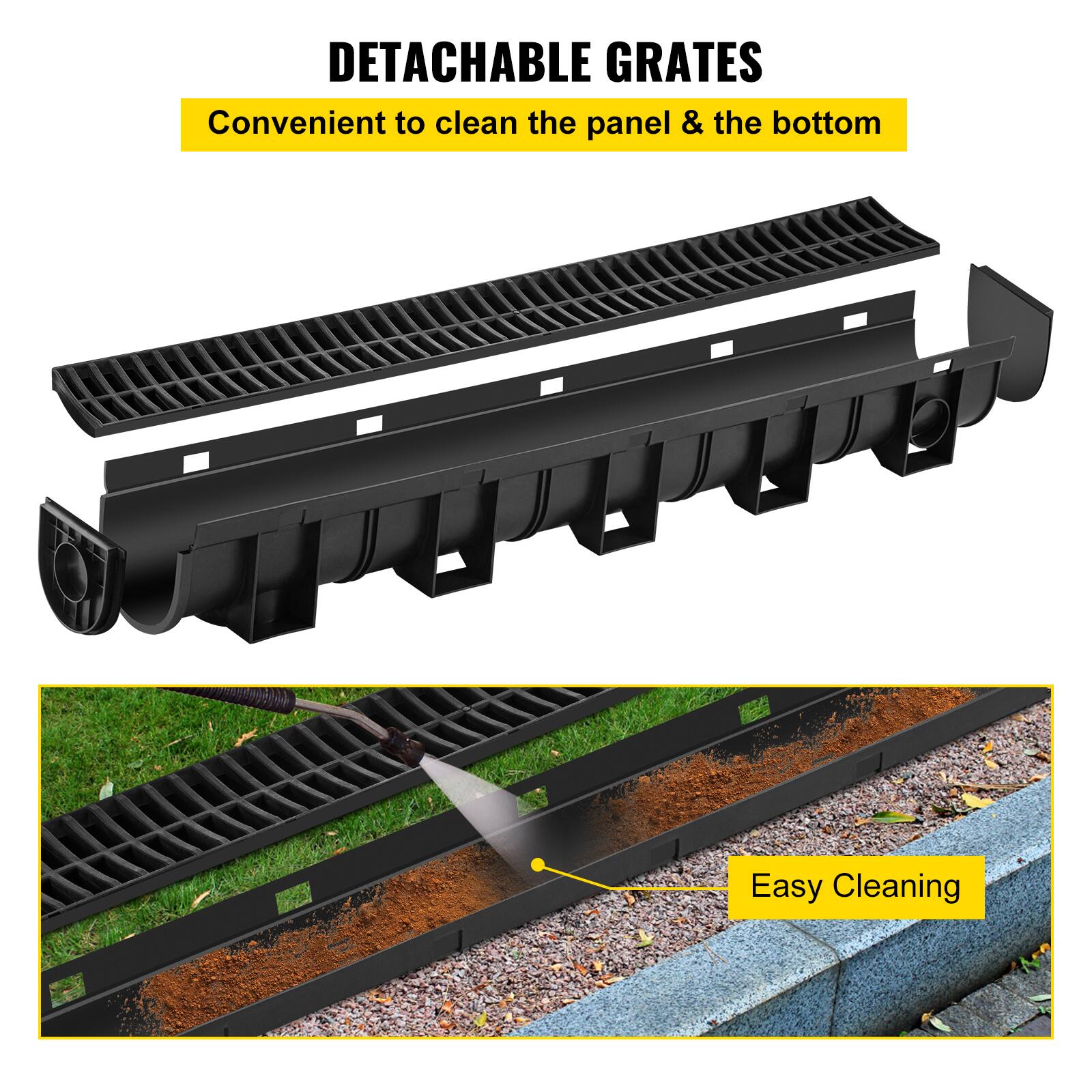DETACHABLE GRATES  
Convenient to clean the panel & the bottom  
Easy Cleaning