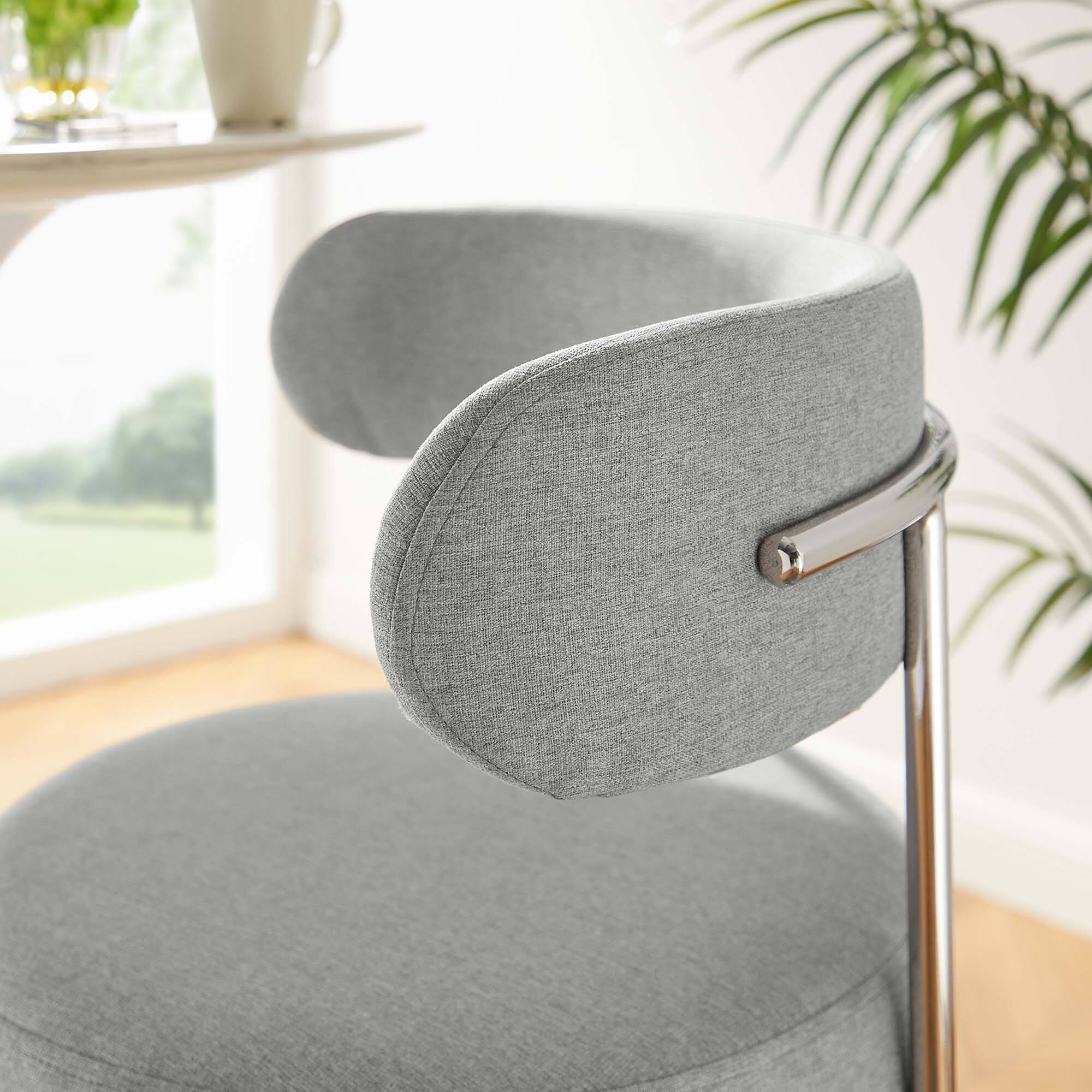 Alt View 2. Modway - Albie Fabric Bar Stools Set of 2 by Modway - Gray Silver.