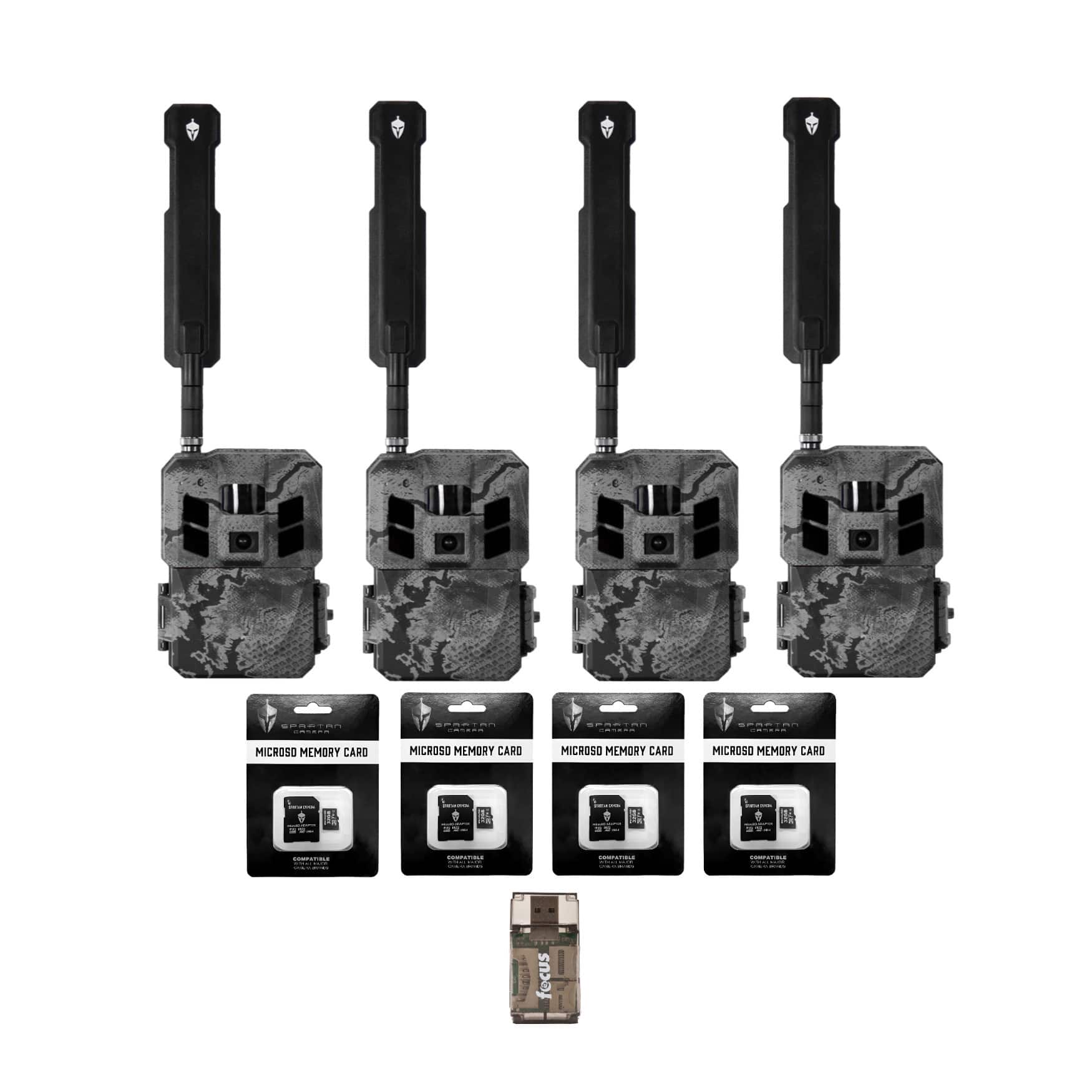 Bundle - Spartan Camera - Spartan GoLive3 4G/LTE Multi-carrier Trail Camera (Areus Camo) 4-Pack