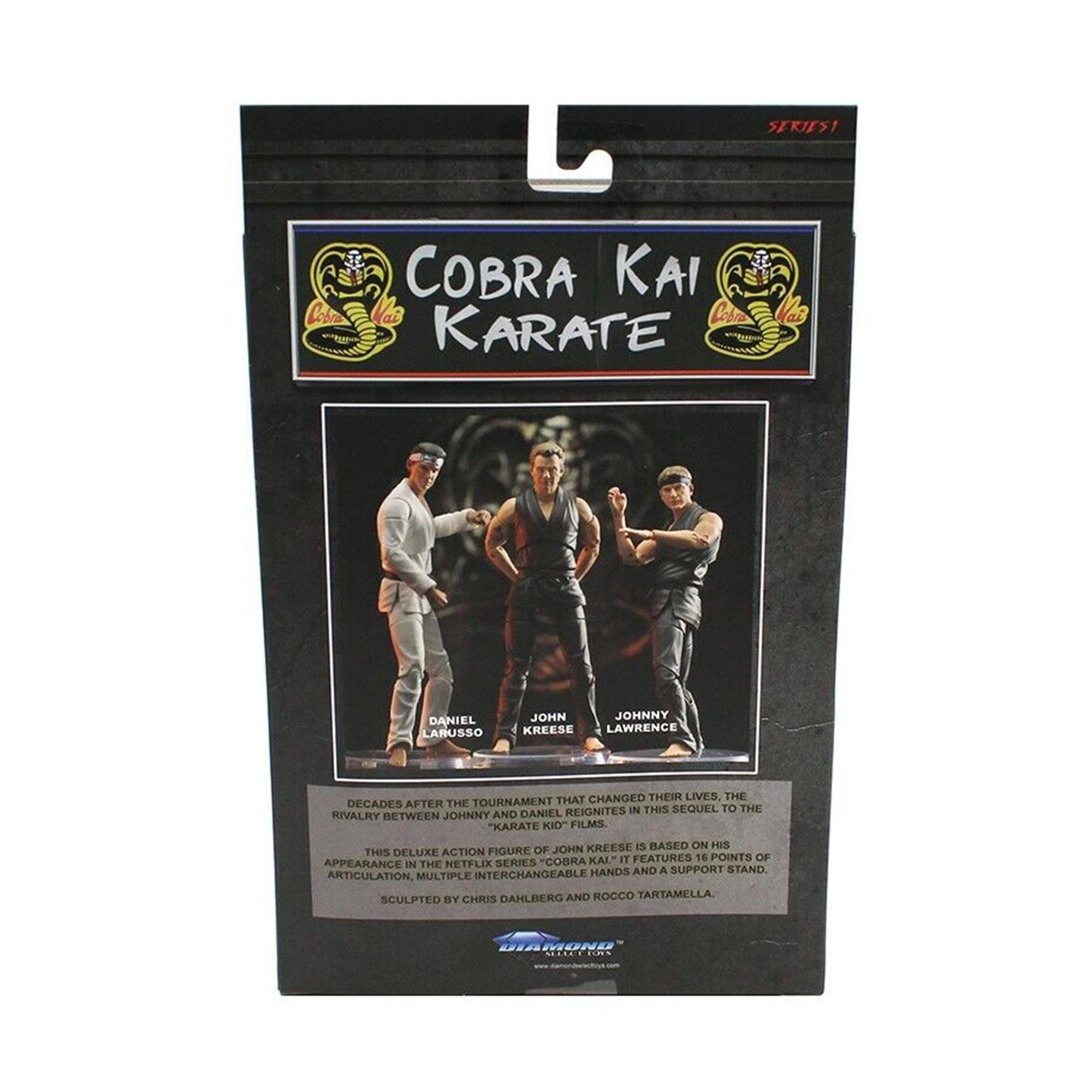 **Cobra Kai Karate**

Series 1

Decades after the tournament that changed their lives, the rivalry between Johnny and Daniel "Karate Kid" films reignites in this sequel to the "Karate Kid" films.

This deluxe action figure of John Kreese is based on his appearance in the Netflix series "Cobra Kai." It features 16 points of articulation, multiple interchangeable hands and a support stand.

Sculpted by Chris Dahlberg and Rocco Tartamella.

- Daniel LaRusso
- Johnny Lawrence
- John Kreese