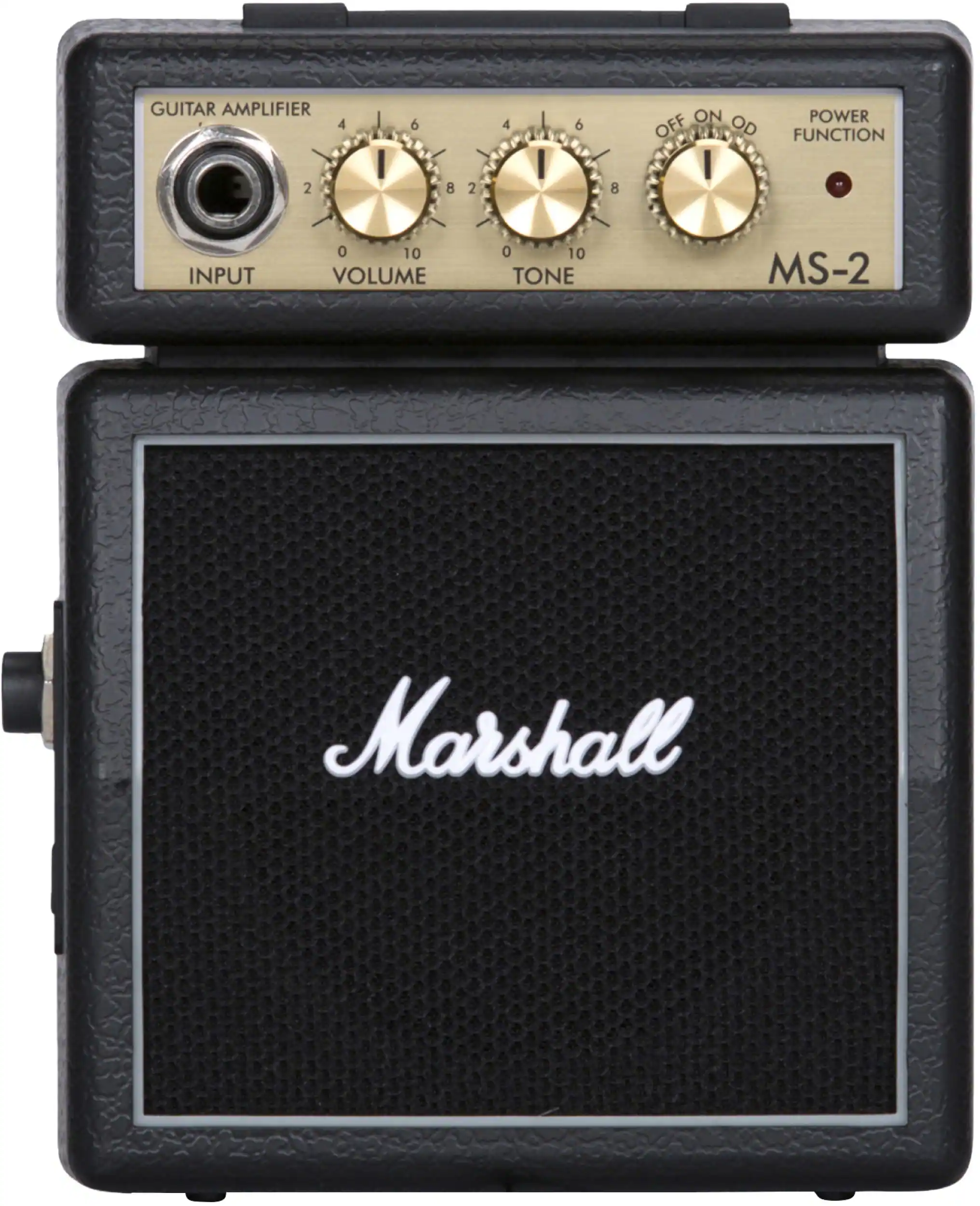 GUITAR AMPLIFIER
INPUT
VOLUME 0 10
TONE 0 10
POWER FUNCTION
ON OFF OD
MS-2
Marshall