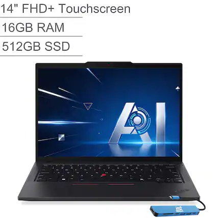 14" FHD+ Touchscreen
16GB RAM
512GB SSD
This laptop has a 14-inch FHD+ touchscreen, 16GB of RAM, and a 512GB SSD.