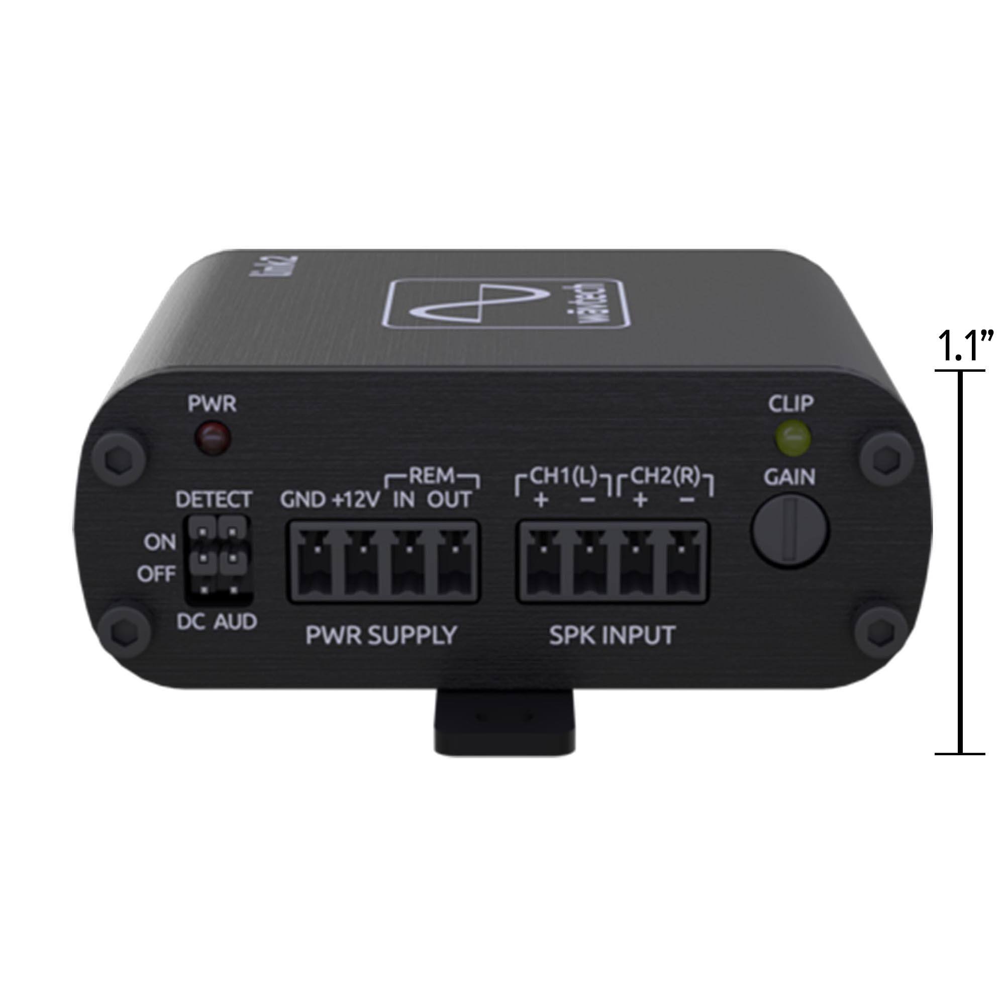 valed 1.1"  
PWR REM DETECT GND +12V IN OUT  
CH1 (L) CH2 (R)  
CLIP GAIN ON OFF  
DC AUD PWR SUPPLY SPK INPUT