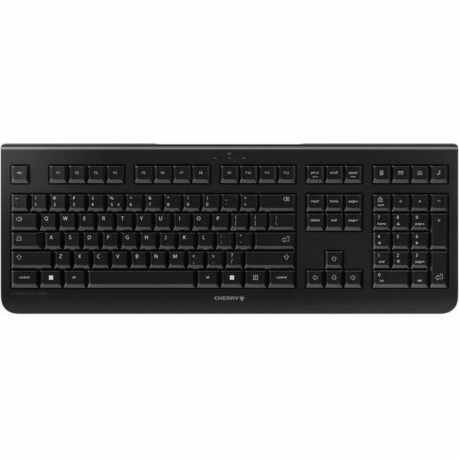 CHERRY - KW 3000 Keyboard - Wireless, Slim, USB, Quiet, Full Size, Four Hot Keys, Fold Out Feet - Black