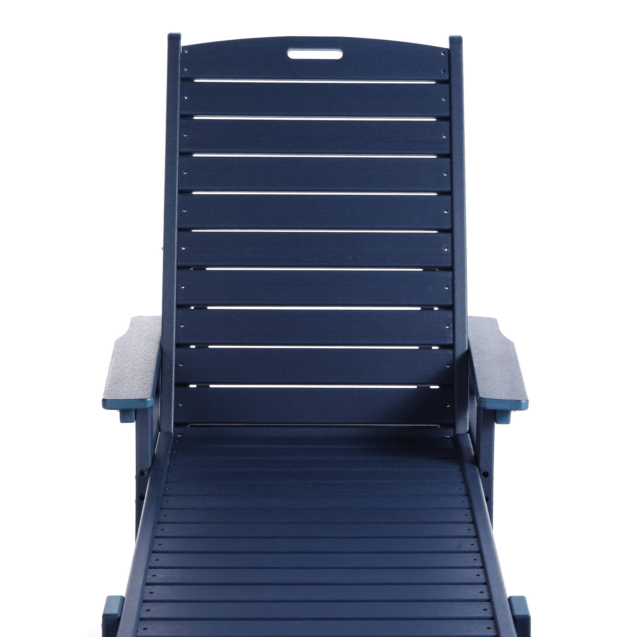 Alt View 2. WestinTrends - WestinTrends Malibu Poly Reclining Chaise Lounge - Navy Blue.