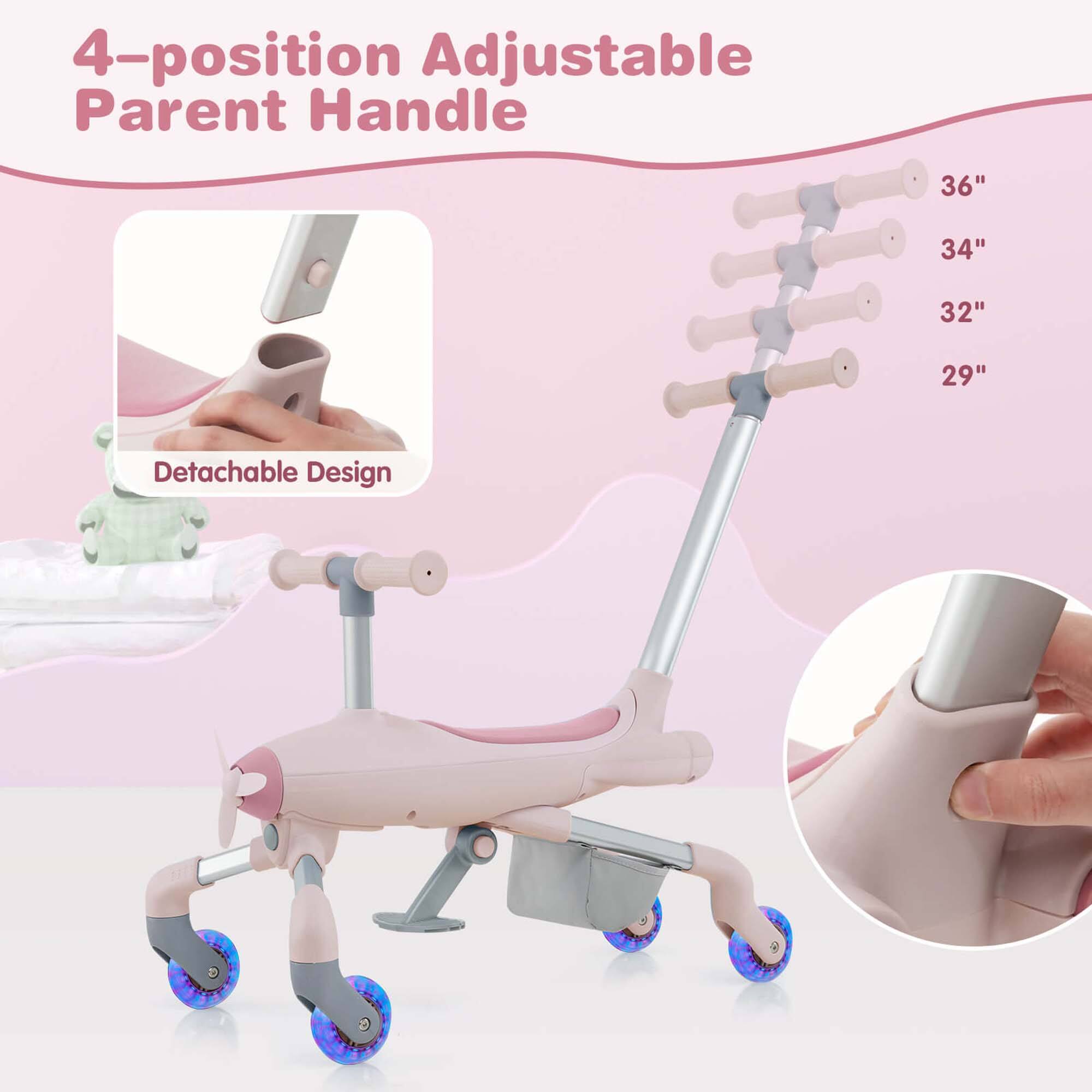 4-position Adjustable Parent Handle

36"
34"
32"
29"

Detachable Design