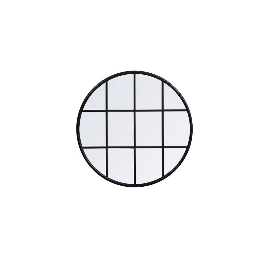 Alt View 1. Elegant Decor - Metal windowpane mirror 32 inch x 32 inch in Black - Black.