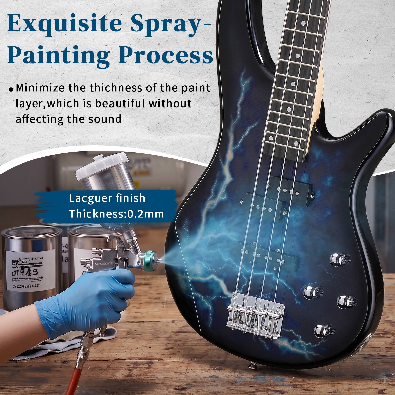 Exquisite Spray Painting Process

- Minimize the thickness of the paint layer, which is beautiful without affecting the sound

Lacquer finish Thickness: 0.2mm
