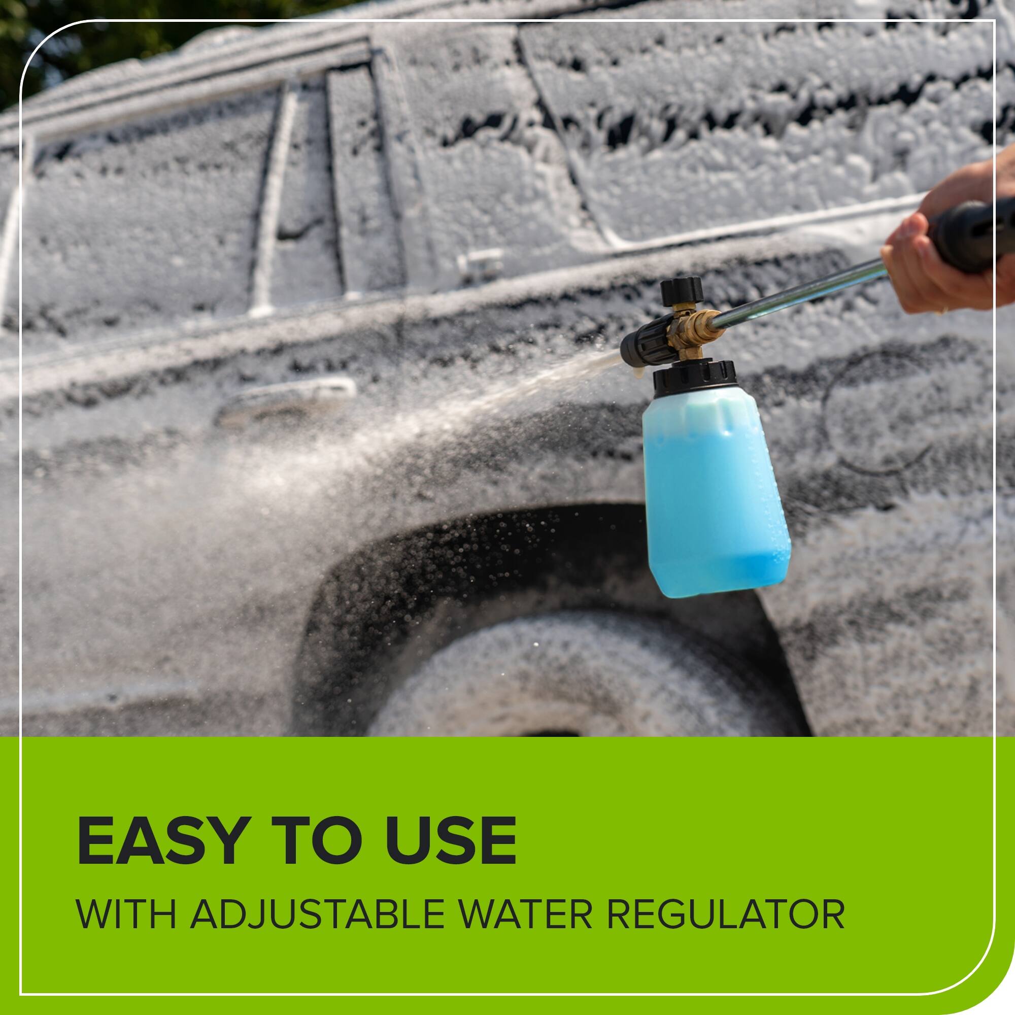 EASY TO USE WITH ADJUSTABLE WATER REGULATOR