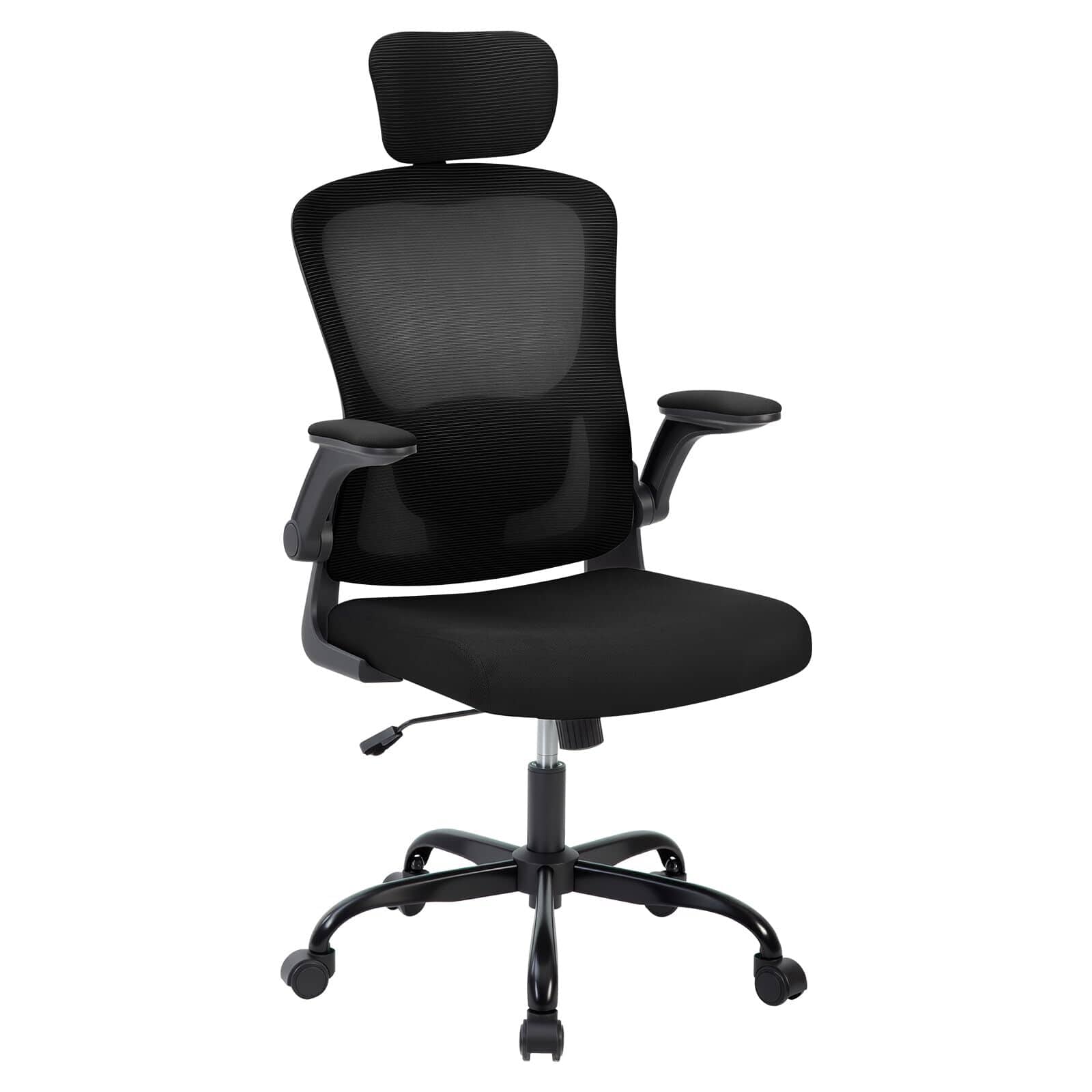 Acekool - Ergonomic Office Chair with High Back Mesh Design, Adjustable Headrest and Lumbar Support - Black