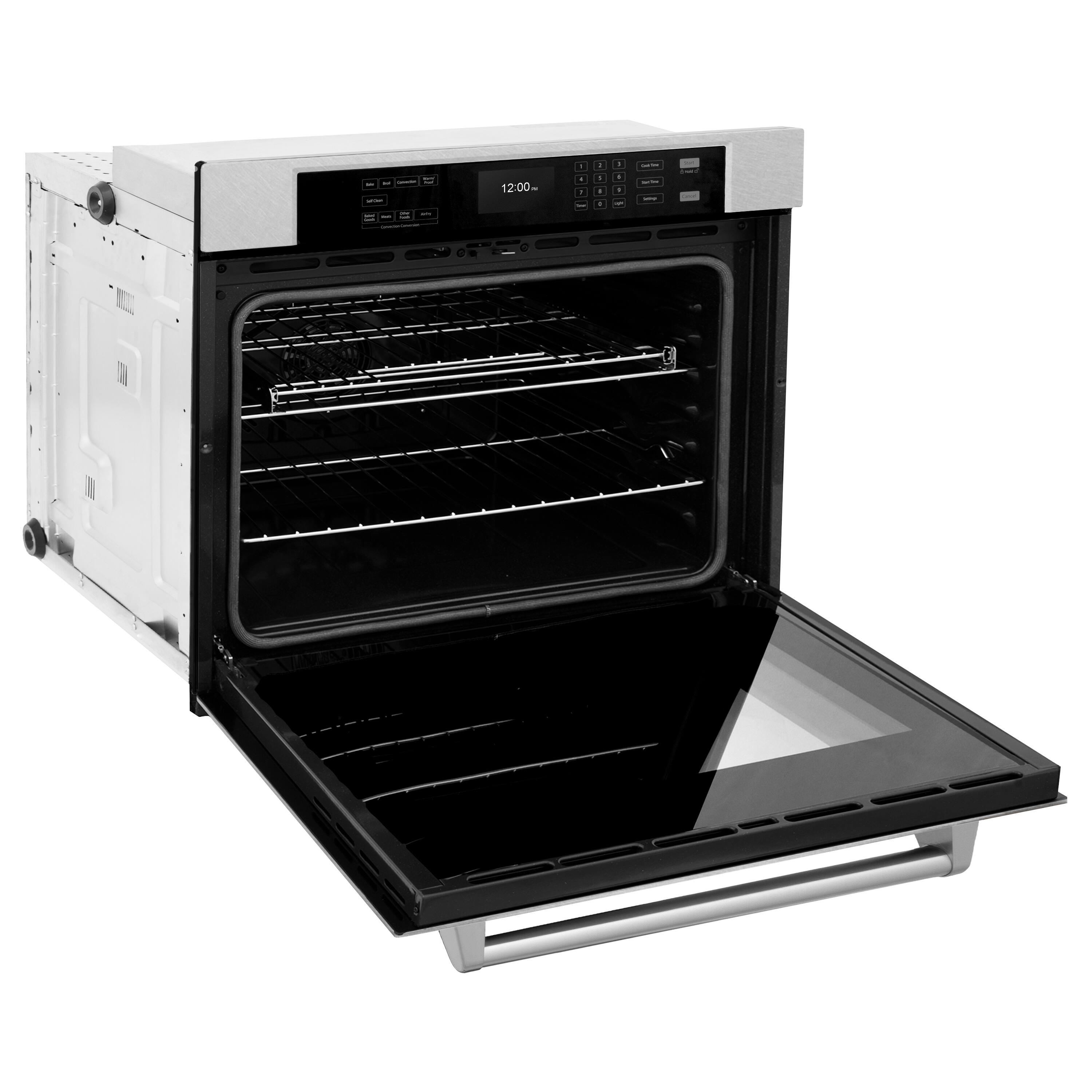Alt View 1. ZLINE - ZLINE 30 in. True Convection Wall Oven w/ Air Fry and Self Clean in Satin Stainless Steel - Satin Stainless Steel.