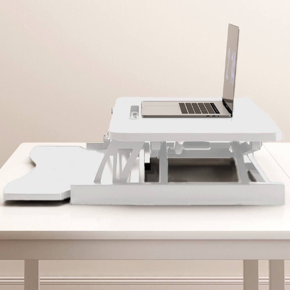 Alt View 2. Loheer - Loheer 32 Inch Desk Converter White Height Adjustable Sit to Stand Riser Dual Monitor Workstation - White.