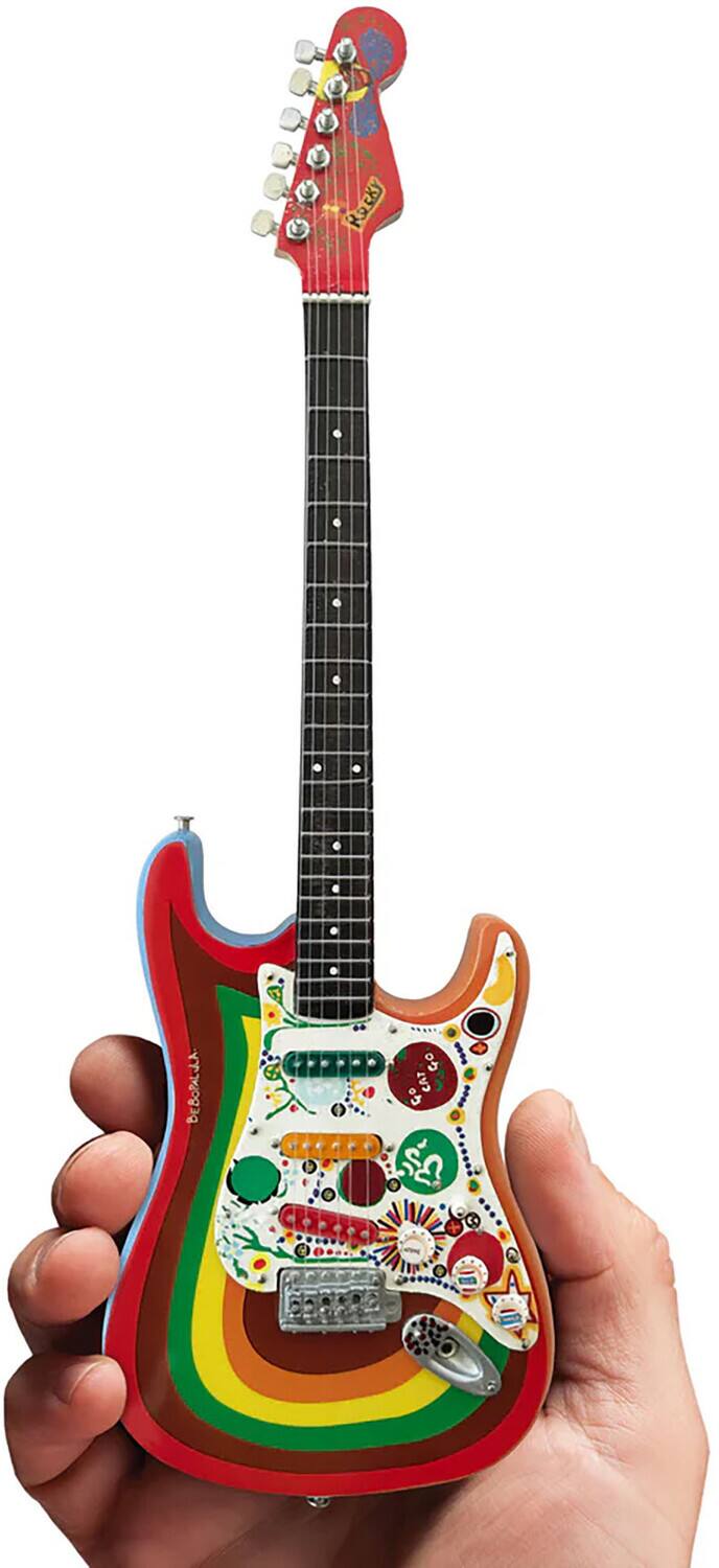 Axe Heaven - George Harrison - George Harrison Fender Stratocaster Rocky Design Mini Guitar Replica - Collectibles - Multicolor