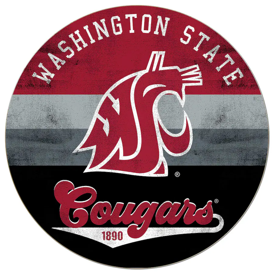 Jardine Washington State Cougars 20'' x 20'' Retro Logo Circle Sign Red ...